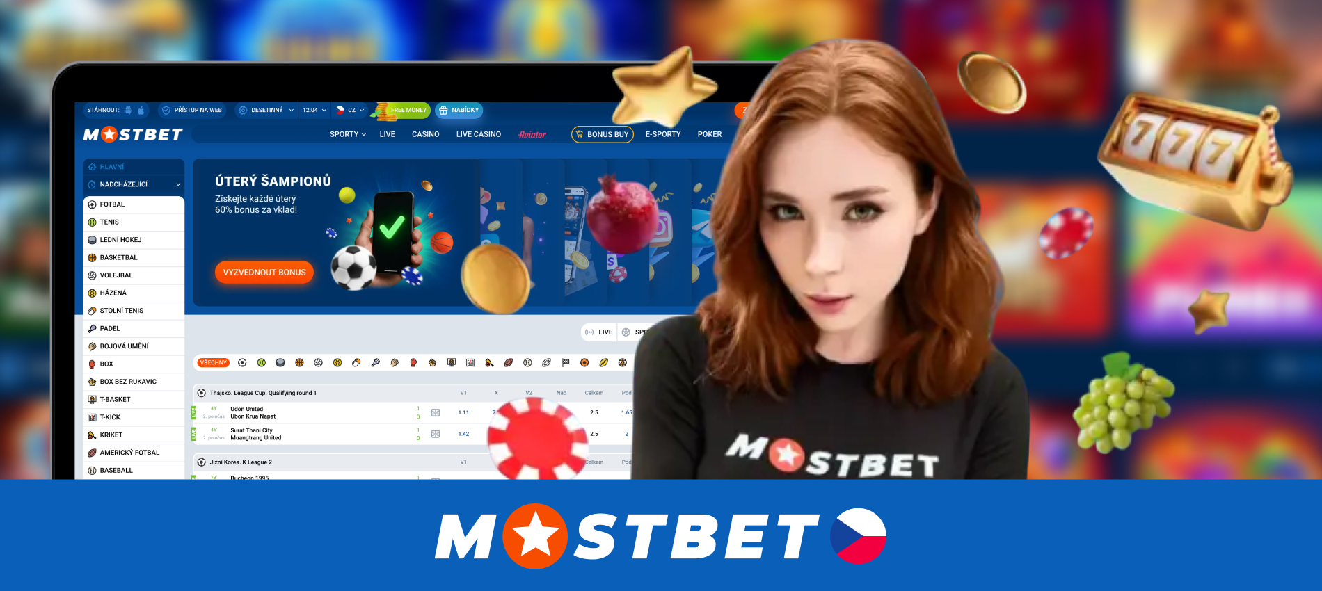Screenshot Mostbet casino rozhraní